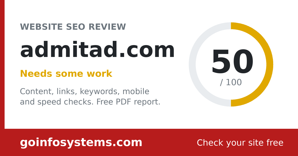 admitad.com - The score is 50/100