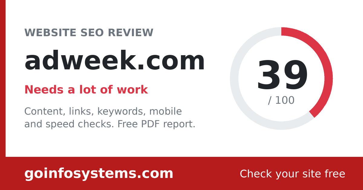 adweek.com - Scoren er 39/100