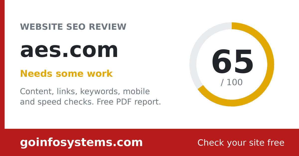 aes.com - The score is 65/100