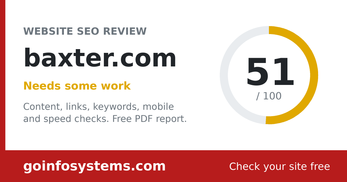 baxter.com - Der Wert ist 51/100