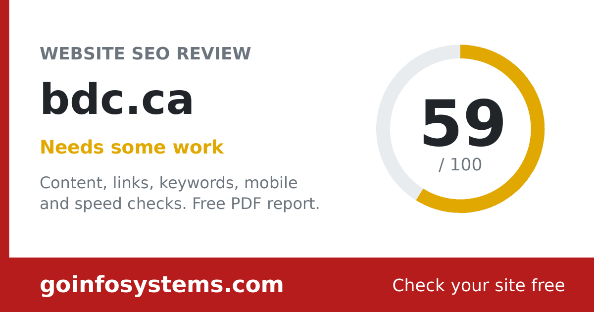 bdc.ca - The score is 59/100