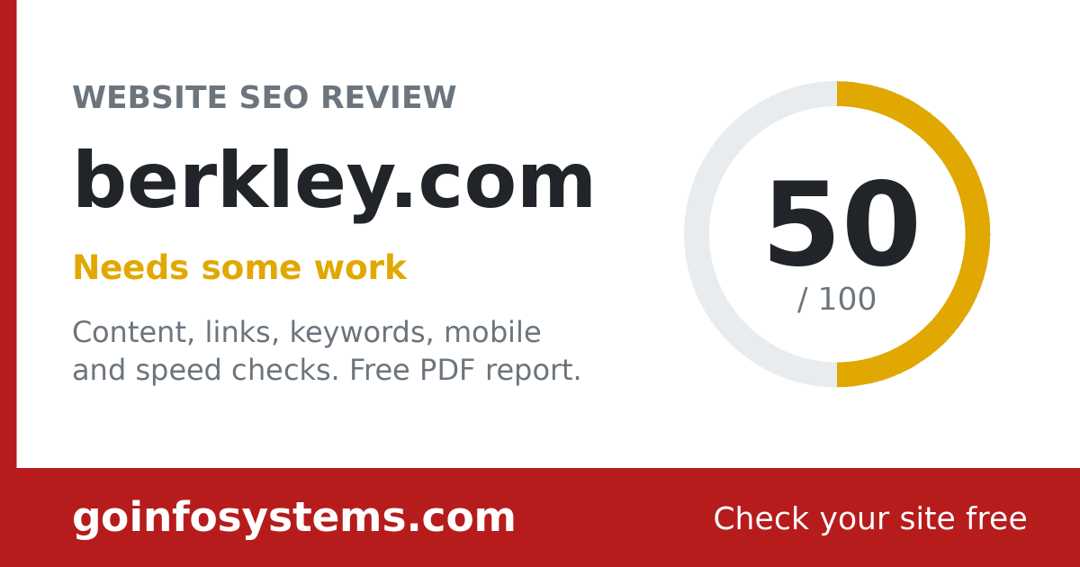 berkley.com - Der Wert ist 50/100
