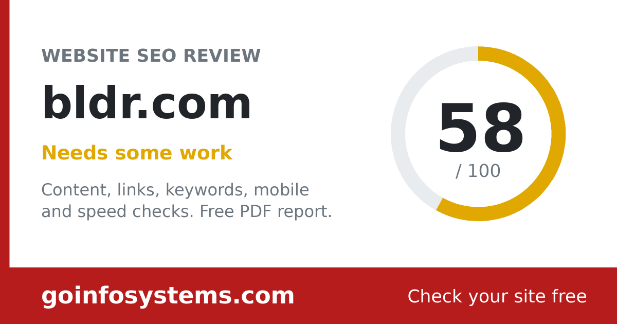 bldr.com - The score is 58/100