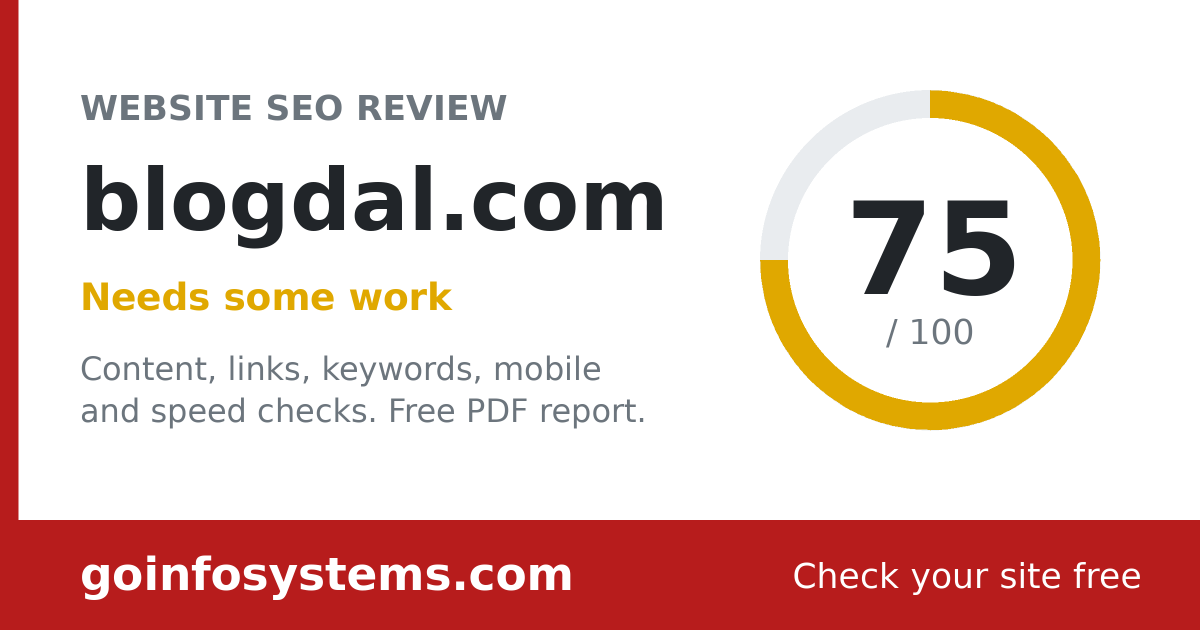 blogdal.com - Le score est de 75/100