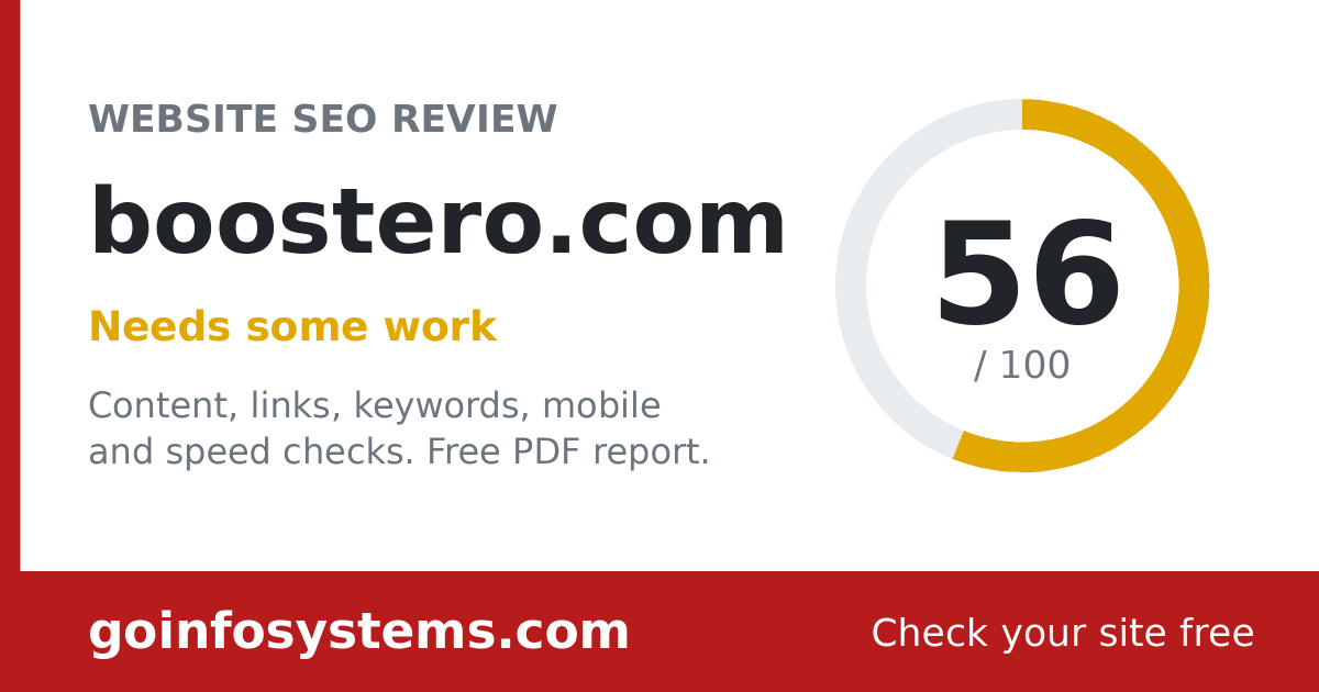 boostero.com - The score is 56/100
