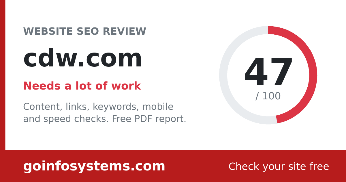 cdw.com - Der Wert ist 47/100