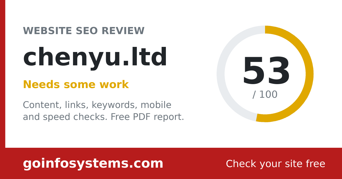 chenyu.ltd - The score is 53/100