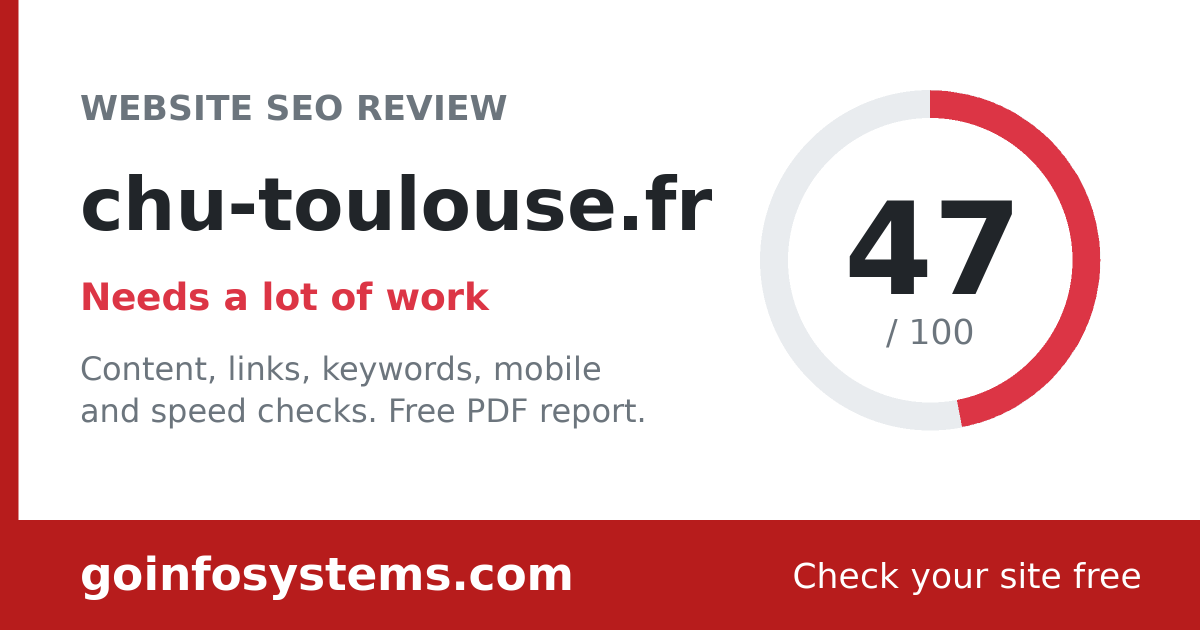 chu-toulouse.fr - The score is 47/100