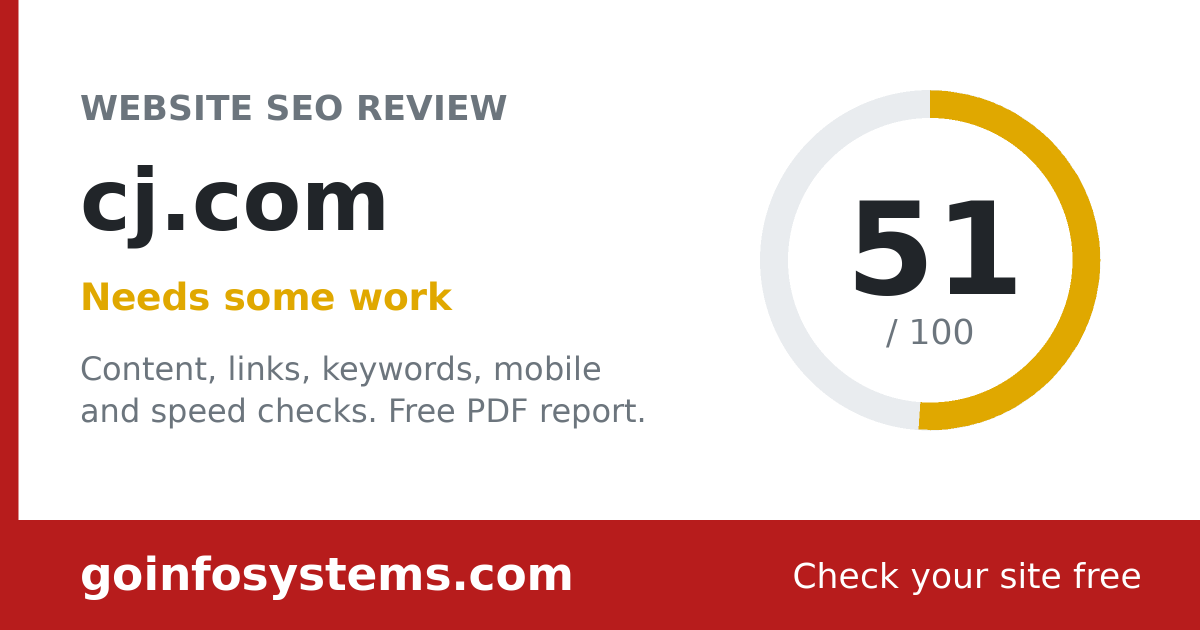 cj.com - The score is 51/100
