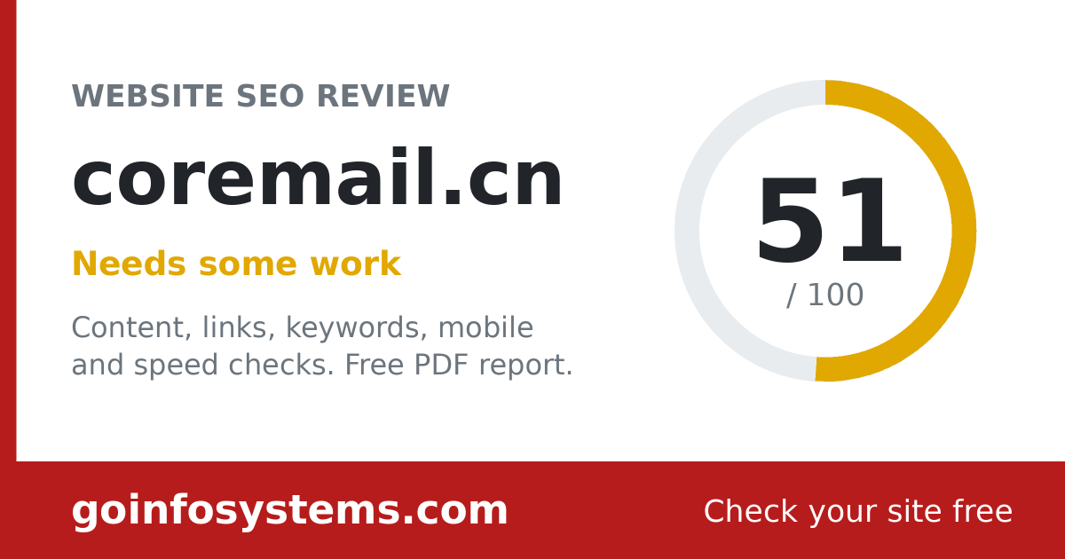 coremail.cn - The score is 51/100