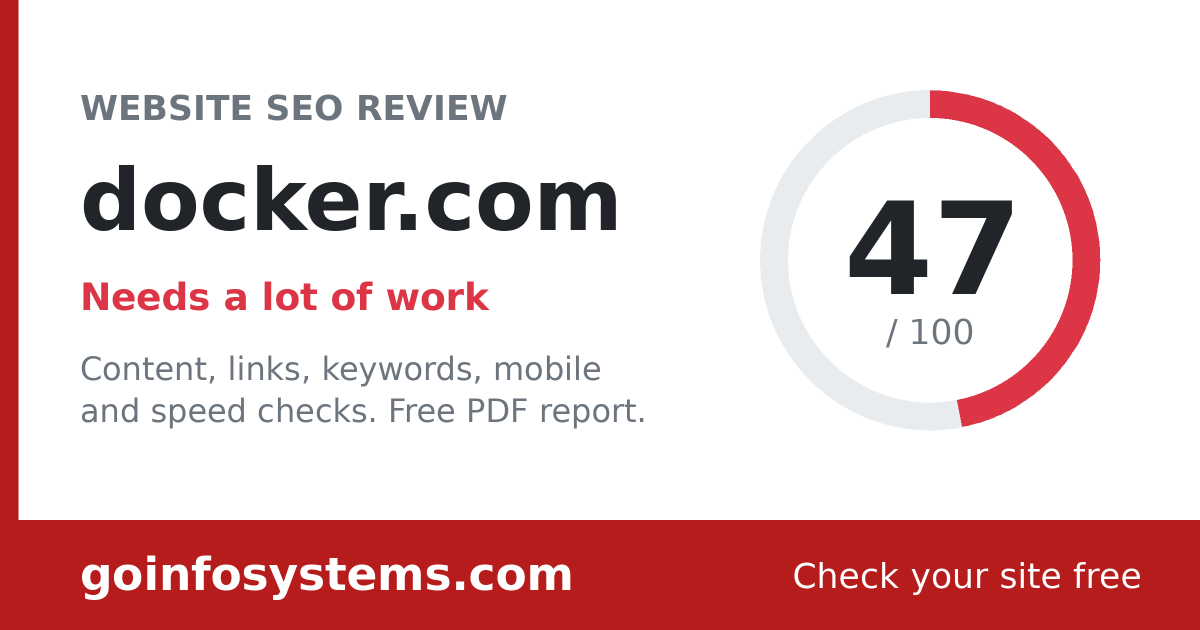 docker.com - Der Wert ist 47/100