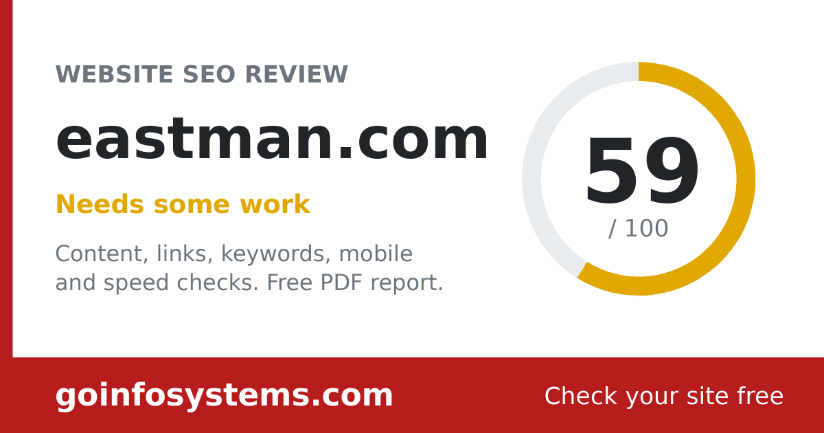 eastman.com - The score is 59/100