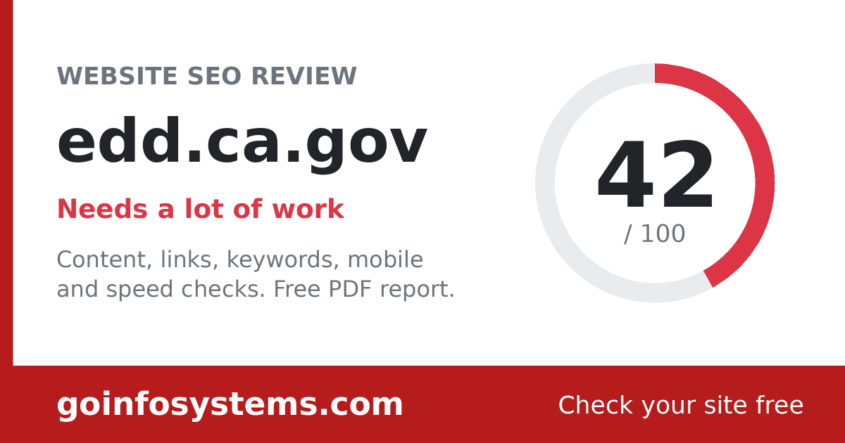 edd.ca.gov - De score is 42/100
