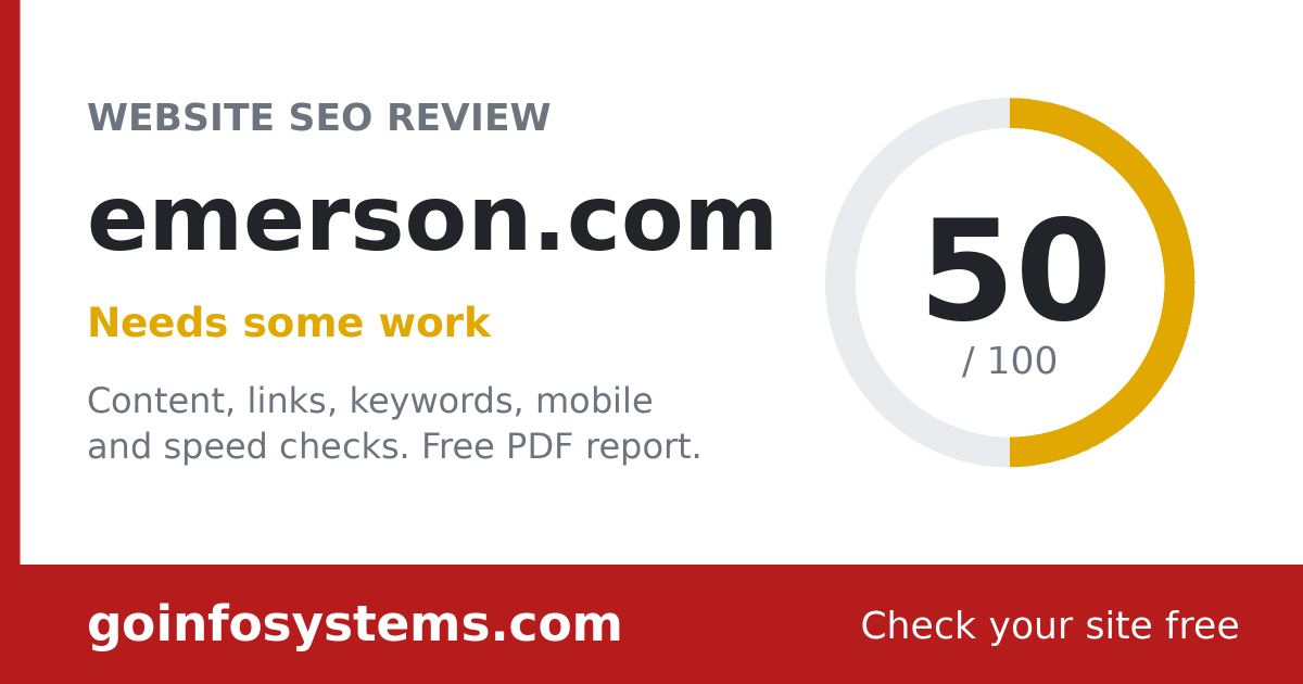 emerson.com - The score is 50/100