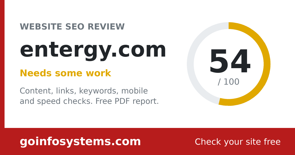 entergy.com - Scoren er 54/100