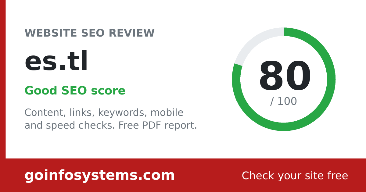 es.tl - The score is 80/100