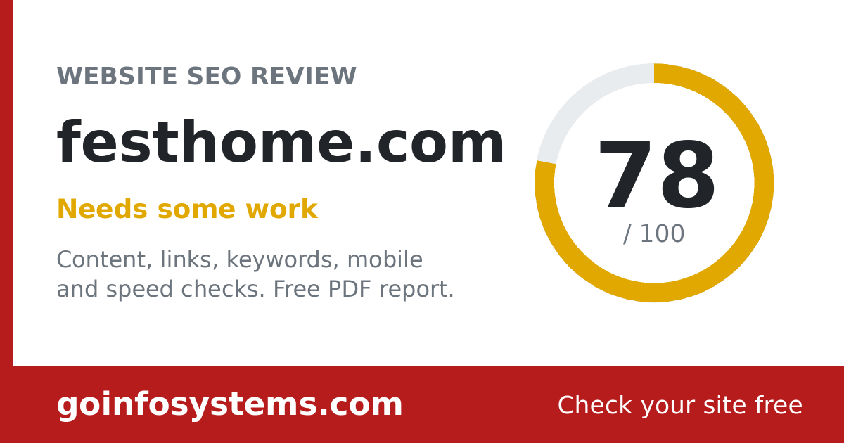 festhome.com - The score is 78/100