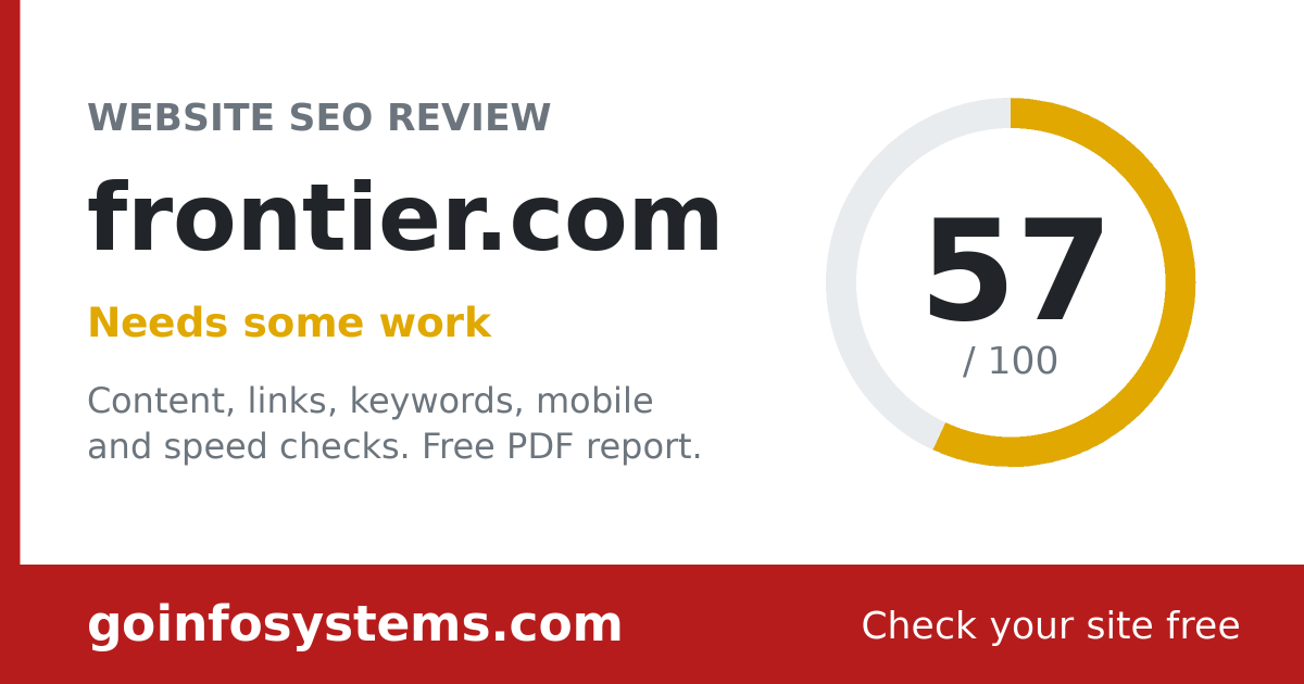 frontier.com - Der Wert ist 57/100