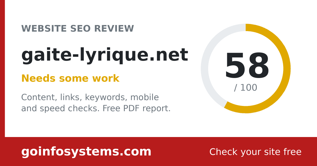 gaite-lyrique.net - La puntuación es 58/100
