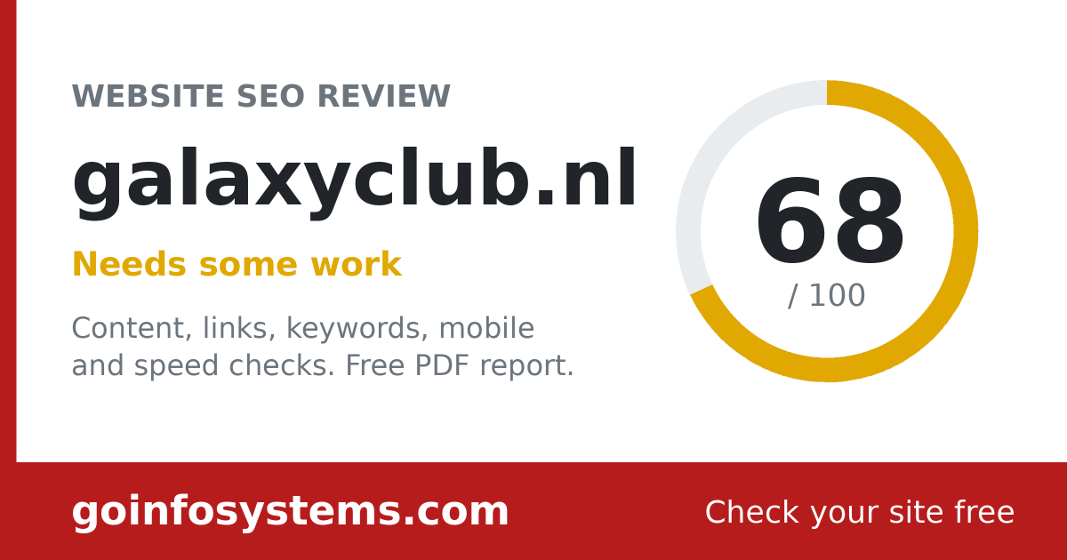 galaxyclub.nl - The score is 68/100