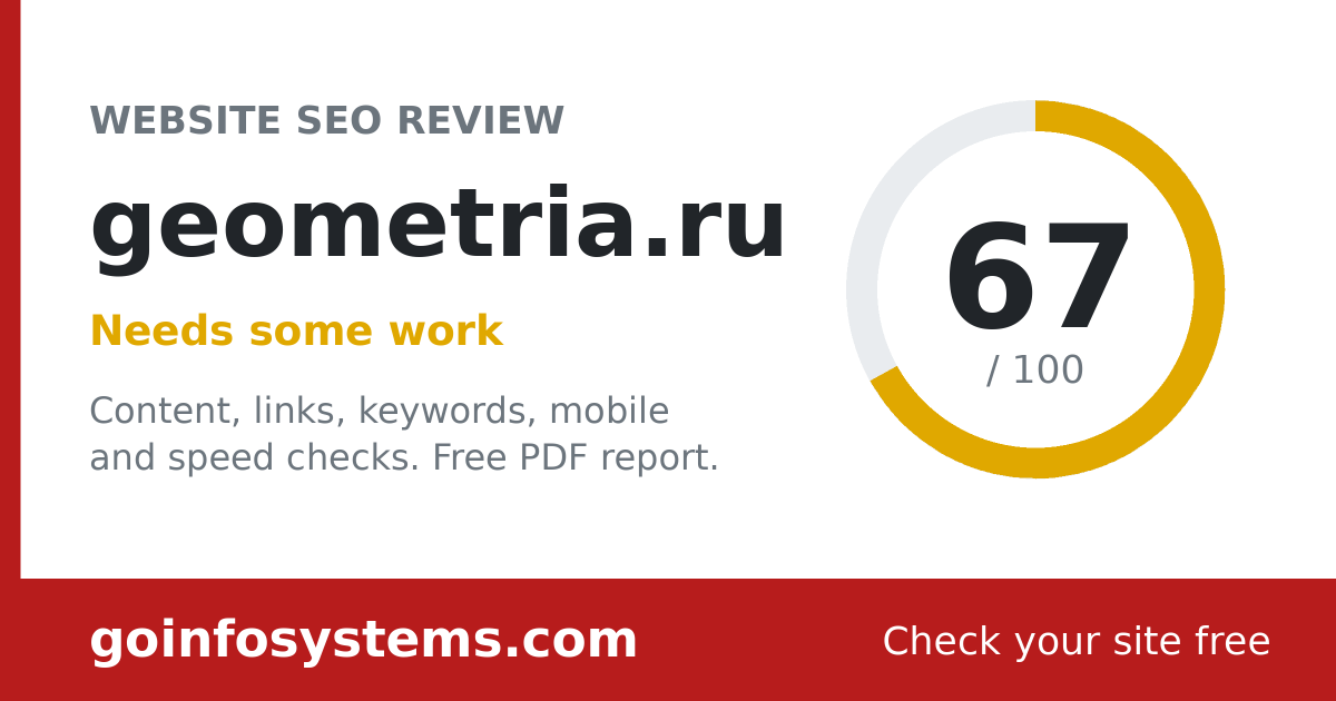 geometria.ru - The score is 67/100