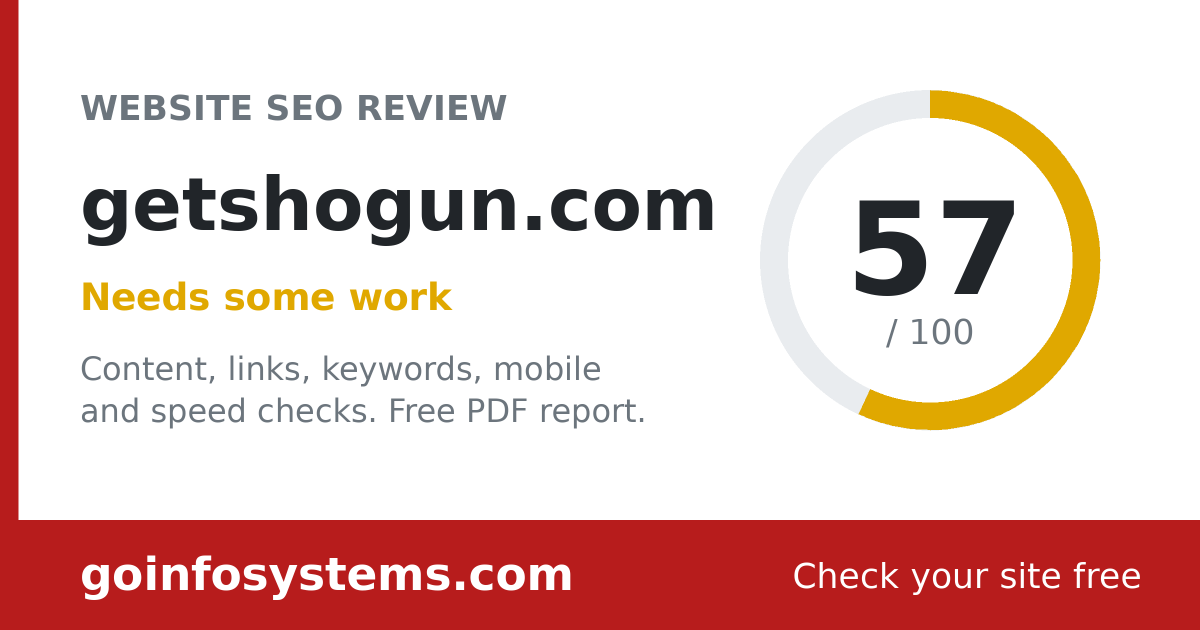 getshogun.com - Scoren er 57/100