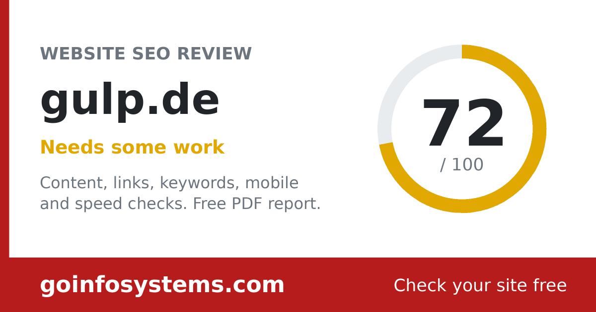 gulp.de - The score is 72/100