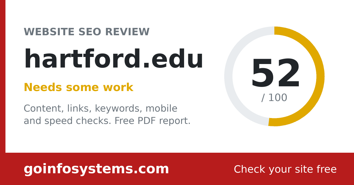 hartford.edu - Le score est de 52/100