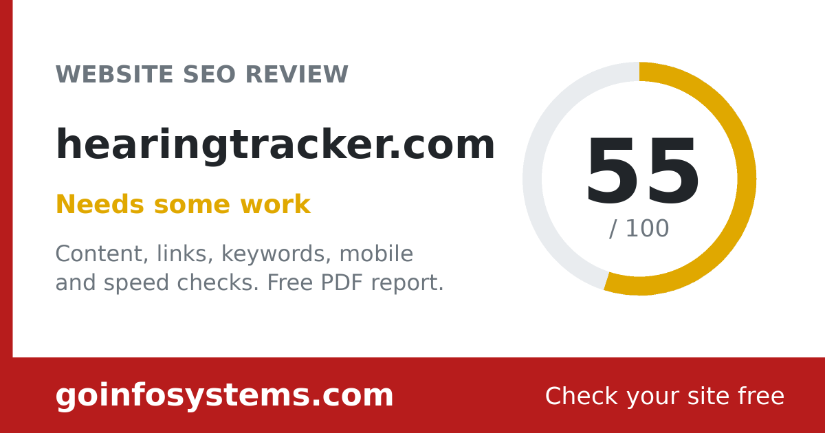 hearingtracker.com - Le score est de 55/100