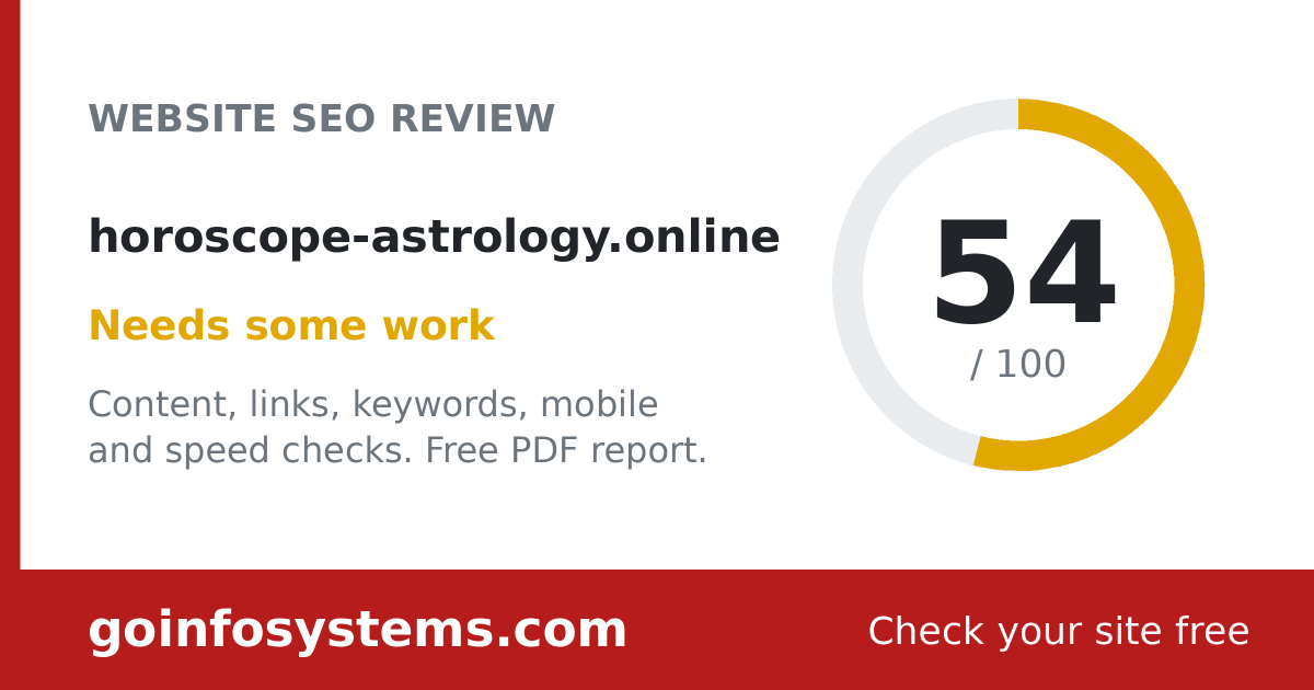 horoscope-astrology.online - Scoren er 54/100