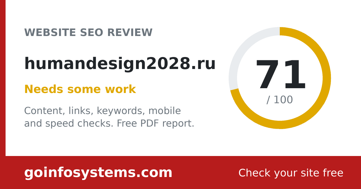 humandesign2028.ru - Le score est de 71/100