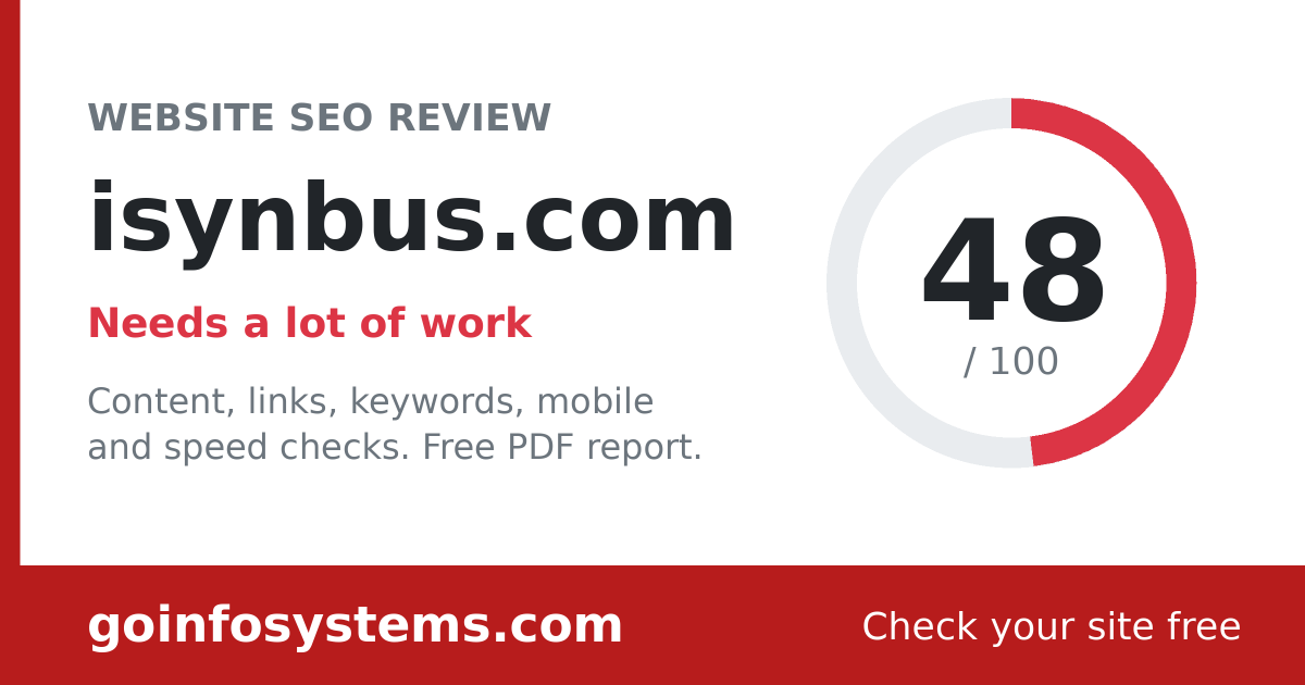 isynbus.com - The score is 48/100