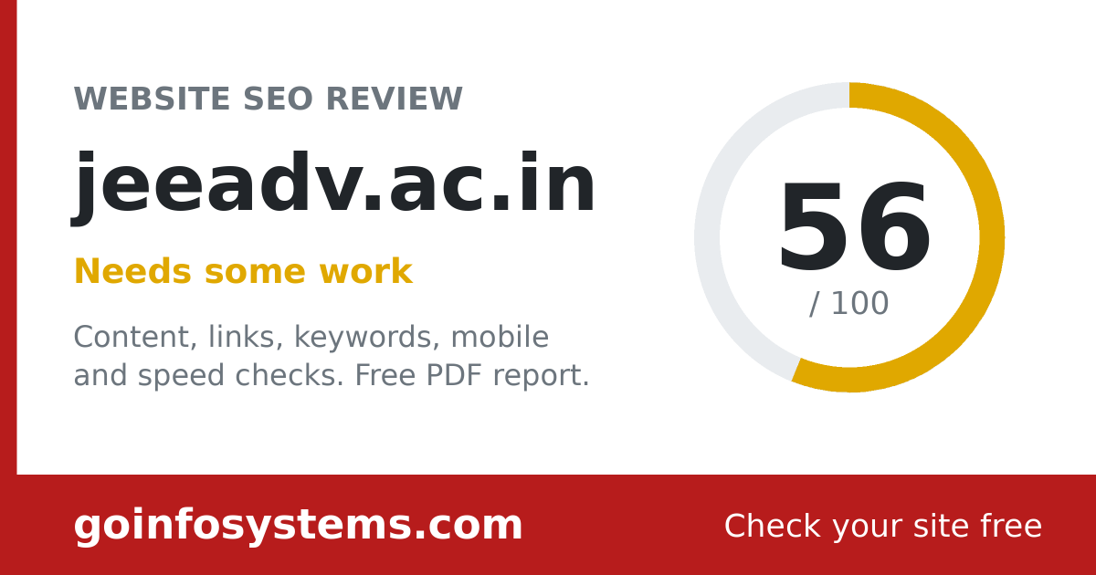 jeeadv.ac.in - The score is 56/100