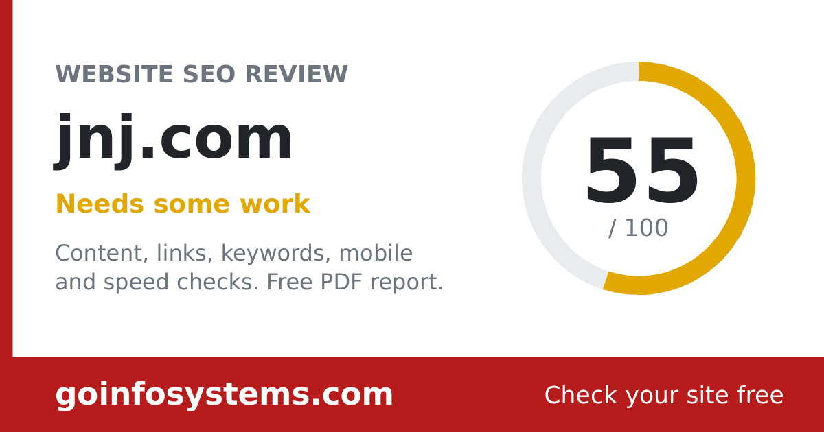 jnj.com - Scoren er 55/100