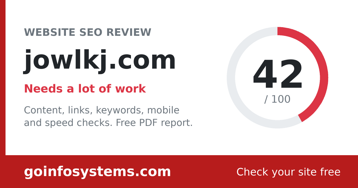 jowlkj.com - The score is 42/100