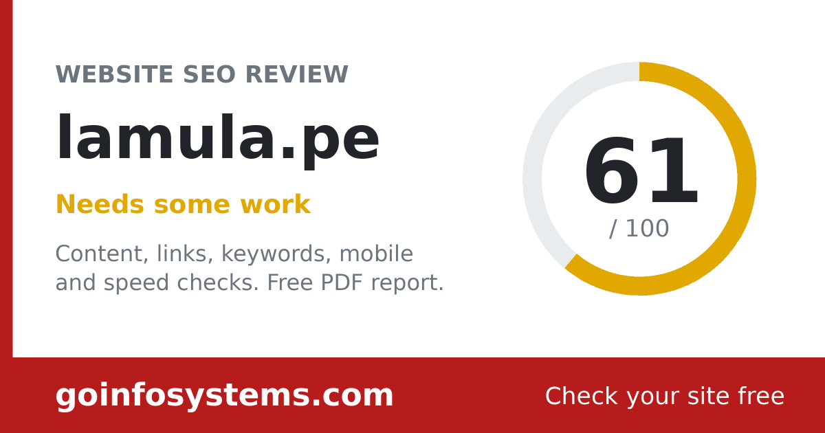 lamula.pe - The score is 61/100