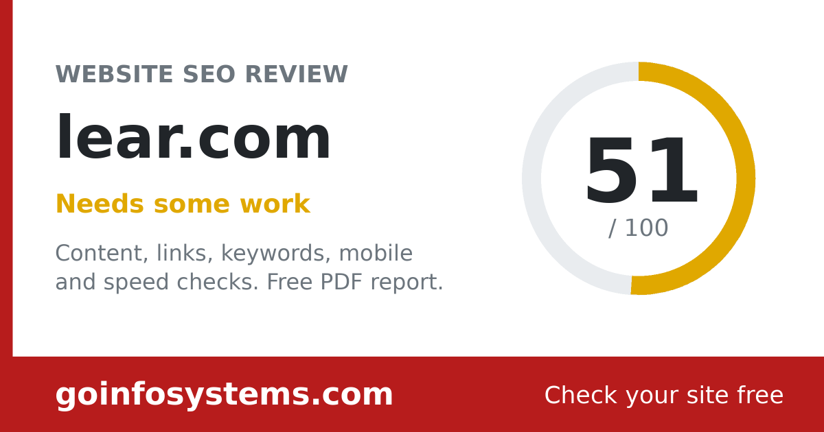 lear.com - Der Wert ist 51/100