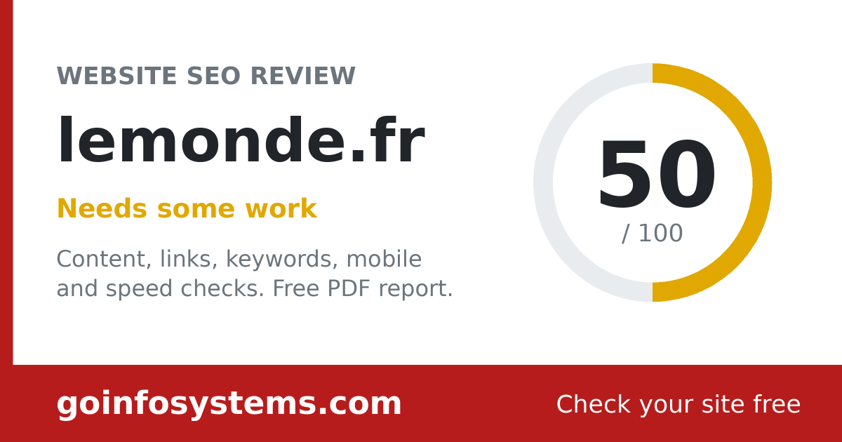 lemonde.fr - Scoren er 50/100