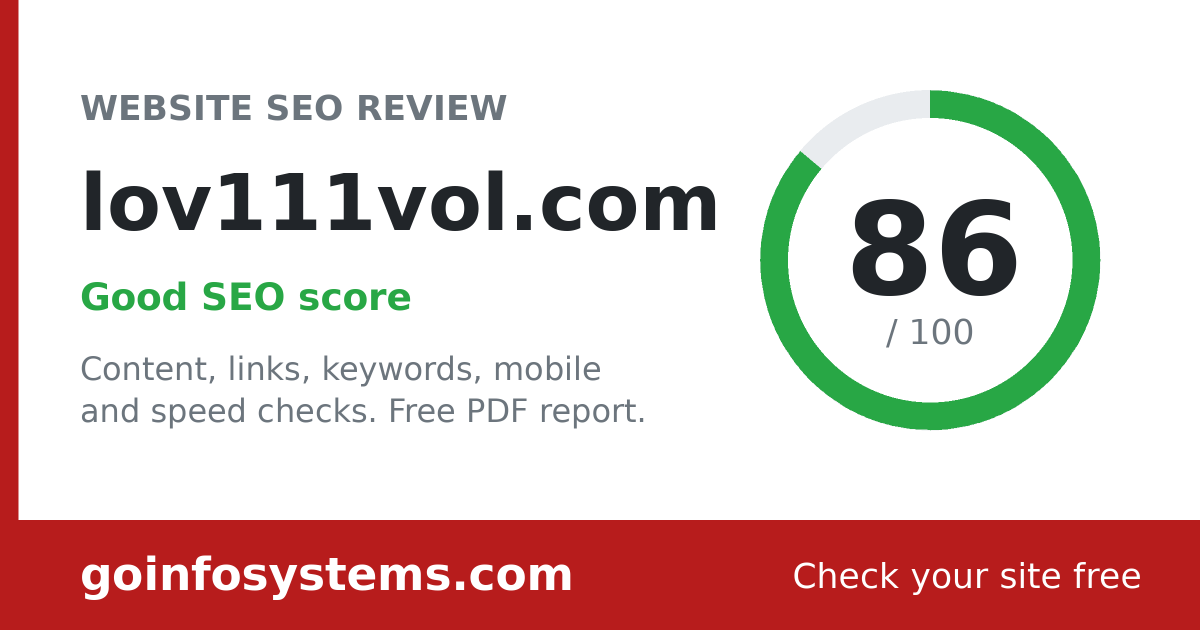 lov111vol.com - Le score est de 86/100
