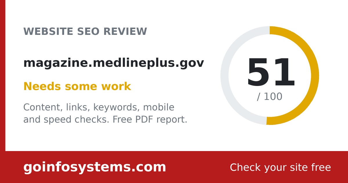 magazine.medlineplus.gov - Le score est de 51/100