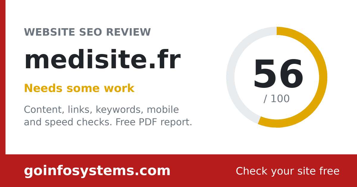 medisite.fr - The score is 56/100