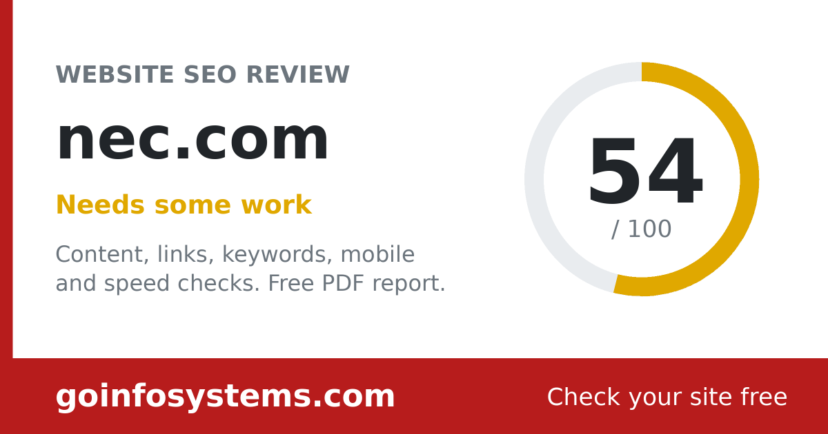 nec.com - The score is 54/100