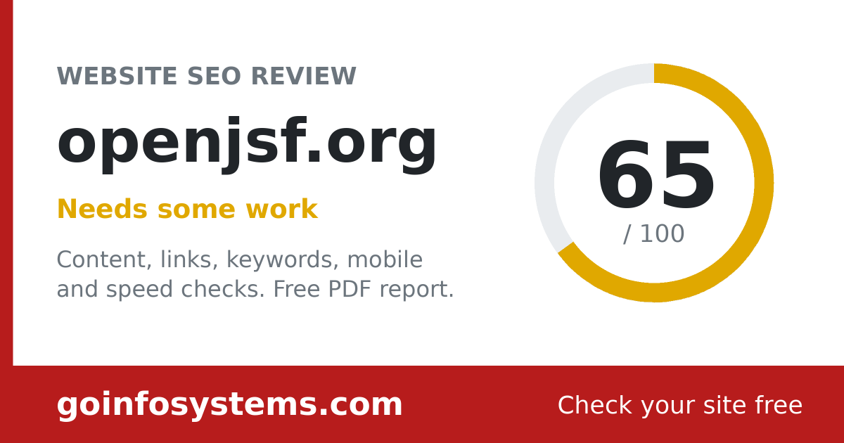 openjsf.org - The score is 65/100