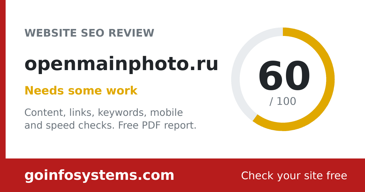 openmainphoto.ru - The score is 60/100