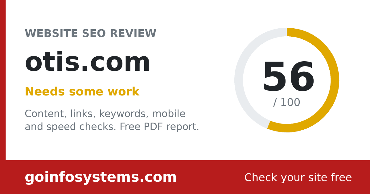 otis.com - The score is 56/100