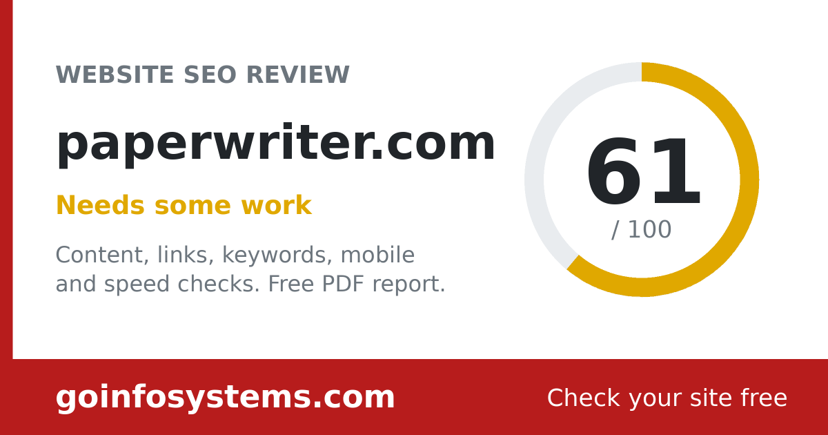 paperwriter.com - La puntuación es 61/100