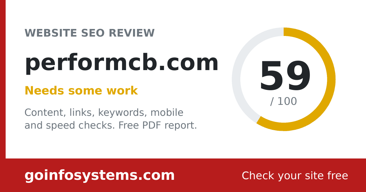 performcb.com - The score is 59/100