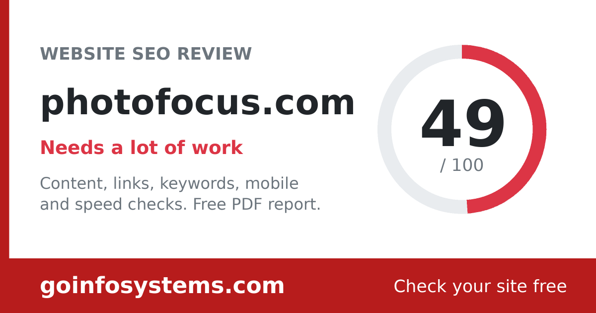 photofocus.com - The score is 49/100