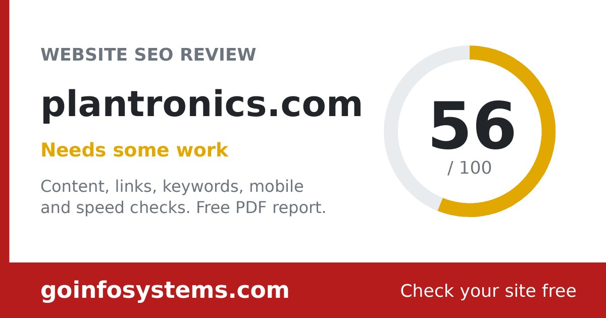 plantronics.com - Scoren er 56/100