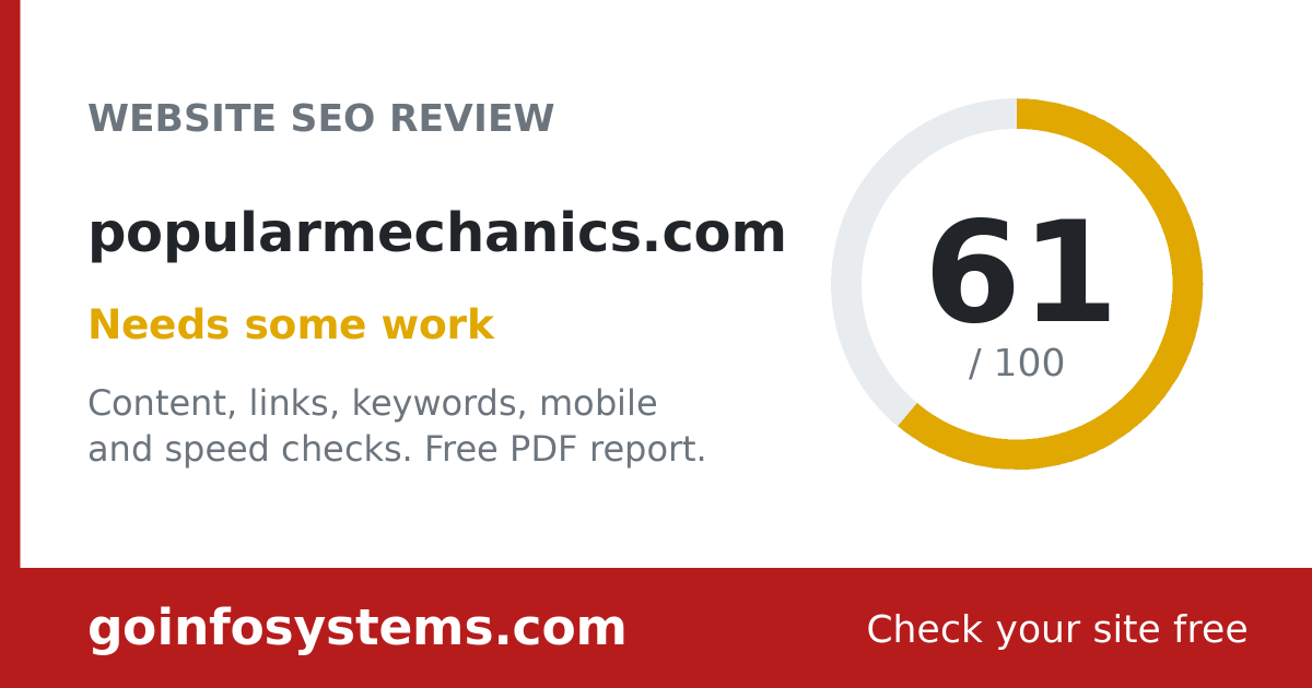 popularmechanics.com - Scoren er 61/100